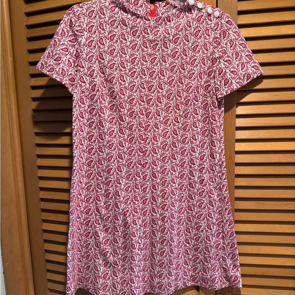 Red and White vintage dress, S